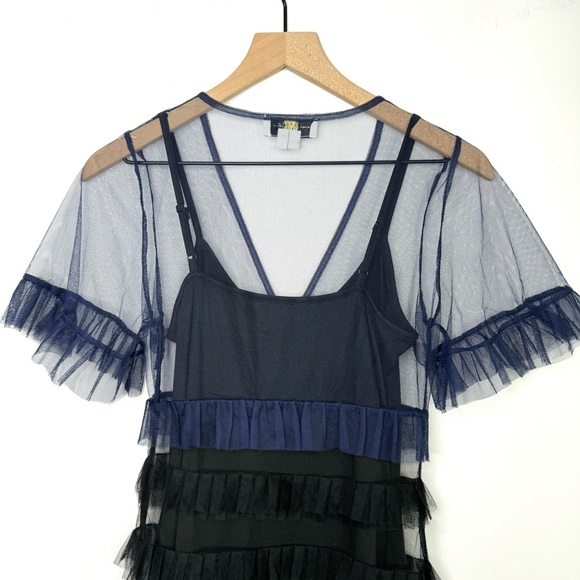 NEW Never Fully Dressed Kate Sheer Ruffled Mini Dress - Picture 9 of 15